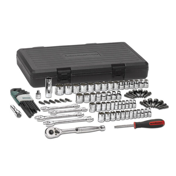 GearWrench 80930 1/4'' & 3/8'' Drive 6 & 12 Point Standard SAE/Metric Mechanics 88PC Tool Set