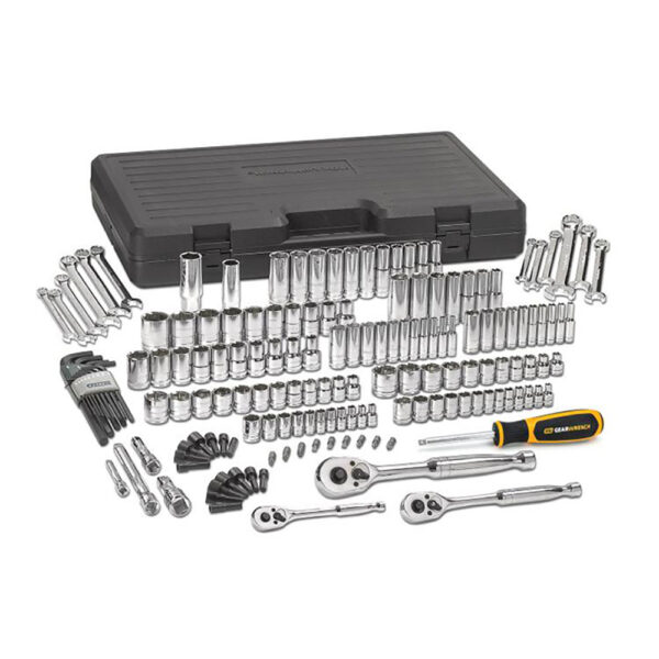 GearWrench 80932 1/4'', 3/8'' & 1/2'' Drive 6 Point Standard & Deep SAE/Metric Mechanics 165PC Tool Set