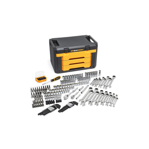 GearWrench 80944 232PC Mechanics Tool Set in 3 Drawer Storage Box