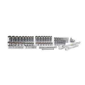 GearWrench 80948 1/4'' & 3/8'' Drive 12 Point Standard & Deep SAE/Metric Mechanics 76PC Tool Set