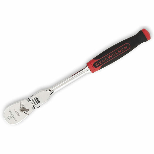 GearWrench 81009P 1/4'' Drive 120XP Dual Material Flex Head Teardrop Ratchet 8''