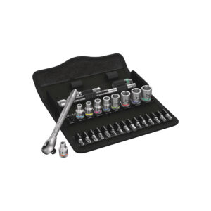 Wera 05004020001 28 Pc. 8100 SA 10 1/4'' Zyklop Imperial Metal Ratchet Set w/ Push-Through Square