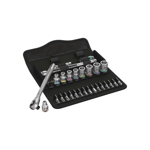 Wera 05004020001 28 Pc. 8100 SA 10 1/4'' Zyklop Imperial Metal Ratchet Set w/ Push-Through Square