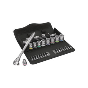 Wera 05004048001 29 Pc. 8100 SB 8 3/8'' Zyklop Metric Metal Ratchet Set w/ Switch Lever