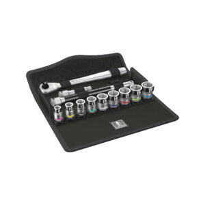 Wera 05003785001 13 Pc. 8100 SB HF 1 3/8'' Zyklop Metric Metal Ratchet Set w/ Switch Lever and Holding Function