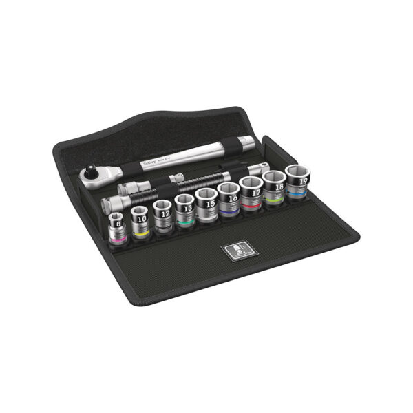 Wera 05003785001 13 Pc. 8100 SB HF 1 3/8'' Zyklop Metric Metal Ratchet Set w/ Switch Lever and Holding Function