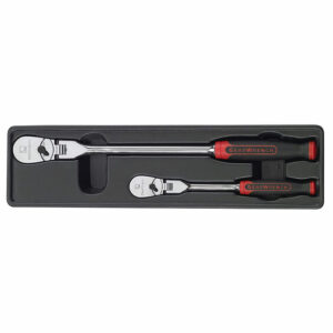 GearWrench 81204F 1/4'' and 3/8'' Drive Cushion Grip Flex Teardrop Ratchet 2 Piece Set