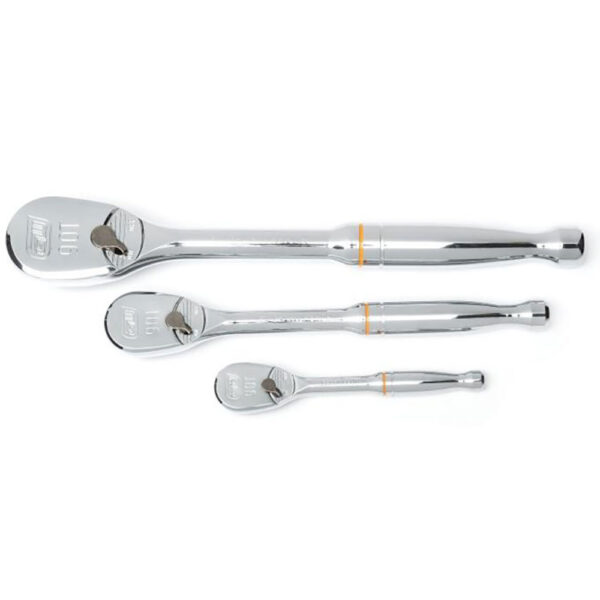 GearWrench 81206T 3 Pc. 1/4'', 3/8'' & 1/2'' Drive 90-Tooth Teardrop Ratchet Set