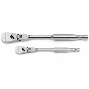 GearWrench 81216F 1/4'' and 3/8'' Drive Full Polish Flex Handle Ratchet 2 Piece Set