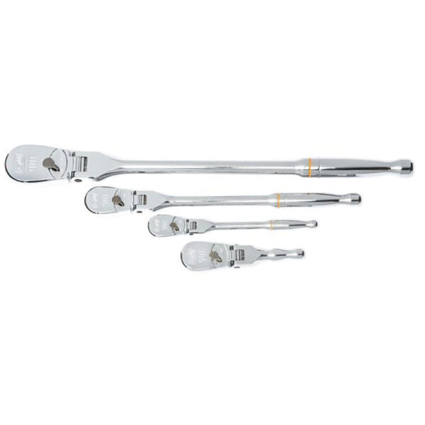 GearWrench 81230T 4 Pc. 1/4'', 3/8'' & 1/2'' Drive 90-Tooth Flex Head Teardrop Ratchet Set
