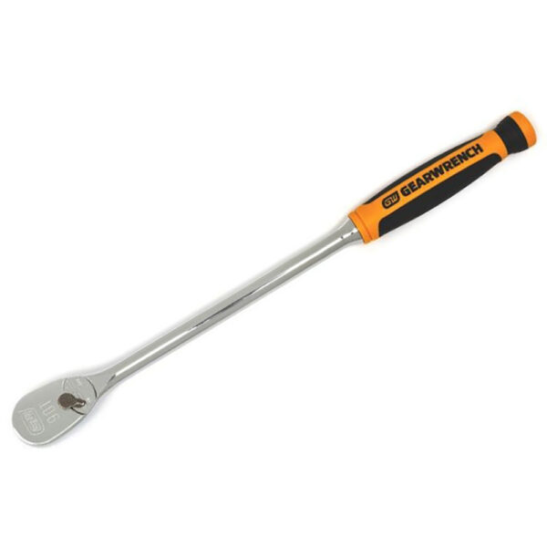 GearWrench 81265T 3/8'' Drive 90-Tooth Long Handle Dual Material Teardrop Ratchet 13''