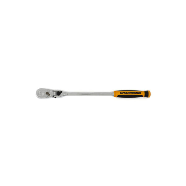 GearWrench 81267T 3/8'' Drive 90-Tooth Dual Material Locking Flex Head Teardrop Ratchet 13''