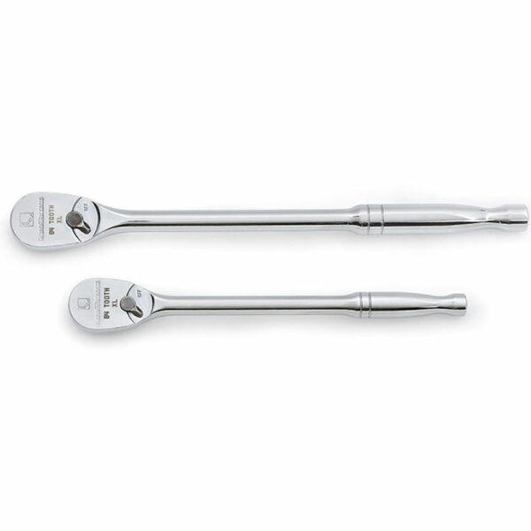GearWrench 81268 1/4'', 3/8'' and 1/2'' Drive Full Polish Teardrop Ratchet 2 Piece Set