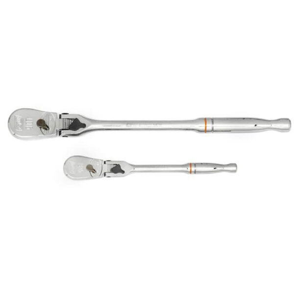 GearWrench 81274T 2 Pc. 1/4'' & 3/8'' Drive 90-Tooth Locking Flex Head Teardrop Ratchet Set