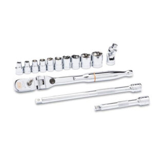 GearWrench 81391 14PC 1/4'' Drive 120XP Locking Flex Head Ratchet and 6 Point SAE Stubby Socket Mechanics Tool Set
