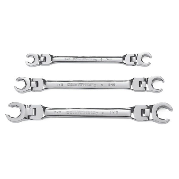 GearWrench 81914 3PC Flex Head Flare Nut SAE Wrench Set