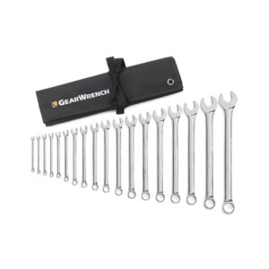 GearWrench 81917 18PC 12 Point Long Pattern Combination SAE Wrench Set