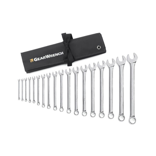 GearWrench 81917 18PC 12 Point Long Pattern Combination SAE Wrench Set