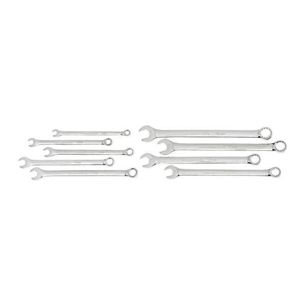 GearWrench 81932 9PC 12 Point Long Pattern Combination Metric Wrench Set with Tool Roll