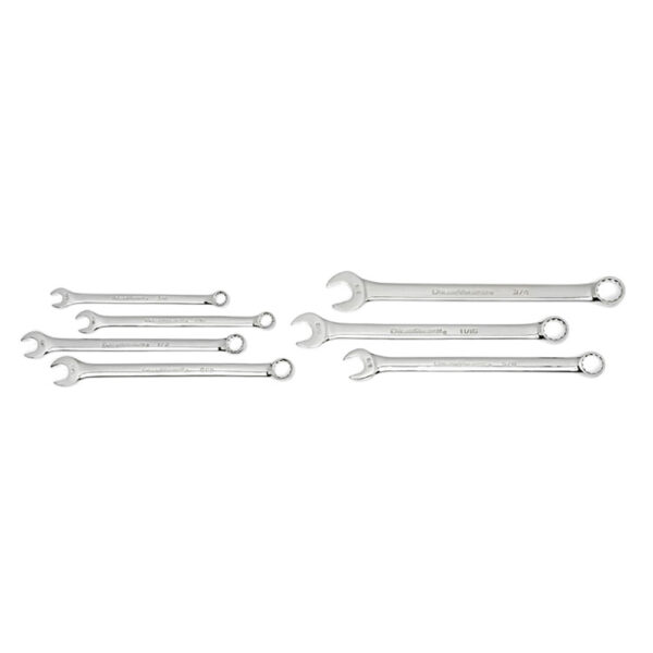 GearWrench 81933 7PC 12 Point Long Pattern Combination SAE Wrench Set with Tool Roll