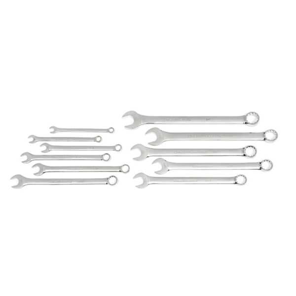 GearWrench 81934 11PC 12 Point Long Pattern Combination SAE Wrench Set with Tool Roll