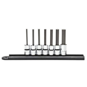 GearWrench 82529 7PC 3/8'' Drive Mid Length Hex Bit SAE Socket Set