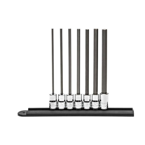 GearWrench 82537 7PC 3/8'' Drive Long Length Hex Bit SAE Socket Set