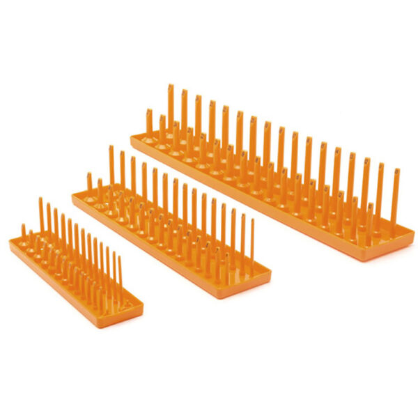 GearWrench 83119 3PC 1/4'', 3/8'' & 1/2'' Drive Orange Metric Socket Storage Tray Set