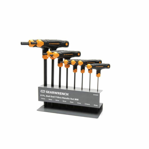 GearWrench 83520 T Handle Ball End Hex Key 8PC Set Metric