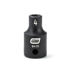GearWrench 84111 1/4'' Drive 6 Point Standard Impact Metric Socket 4mm