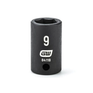 GearWrench 84118 1/4'' Drive 6 Point Standard Impact Metric Socket 9mm