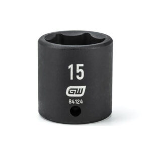 GearWrench 84124 1/4'' Drive 6 Point Standard Impact Metric Socket 15mm