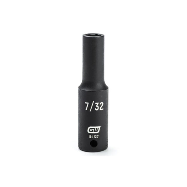 GearWrench 84127 1/4'' Drive 6 Point Deep Impact SAE Socket 7/32''