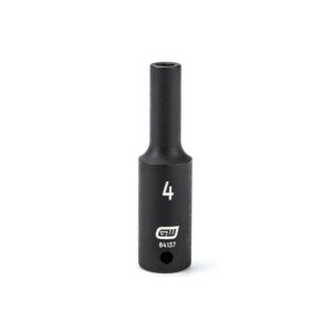 GearWrench 84137 1/4'' Drive 6 Point Deep Impact Metric Socket 4mm