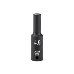 GearWrench 84138 1/4'' Drive 6 Point Deep Impact Metric Socket 4.5mm