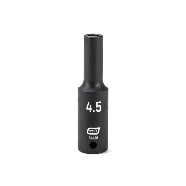 GearWrench 84138 1/4'' Drive 6 Point Deep Impact Metric Socket 4.5mm