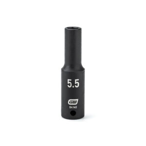GearWrench 84140 1/4'' Drive 6 Point Deep Impact Metric Socket 5.5mm