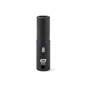 GearWrench 84143 1/4'' Drive 6 Point Deep Impact Metric Socket 8mm
