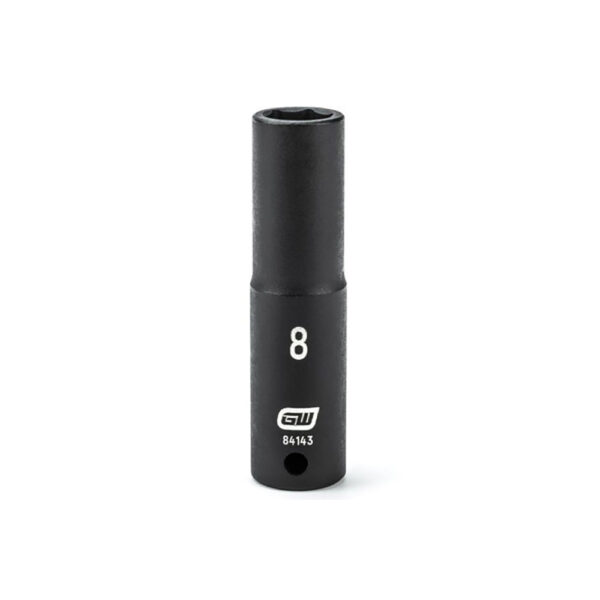 GearWrench 84143 1/4'' Drive 6 Point Deep Impact Metric Socket 8mm