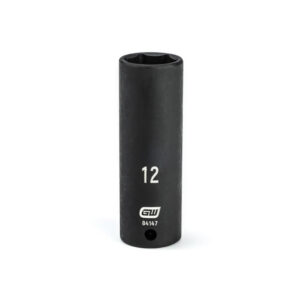 GearWrench 84147 1/4'' Drive 6 Point Deep Impact Metric Socket 12mm