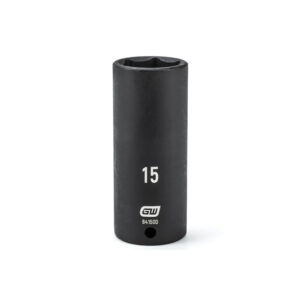 GearWrench 84150D 1/4'' Drive 6 Point Deep Impact Metric Socket 15mm