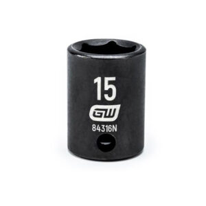 GearWrench 84316N 3/8'' Drive 6 Point Standard Impact Metric Socket 15mm