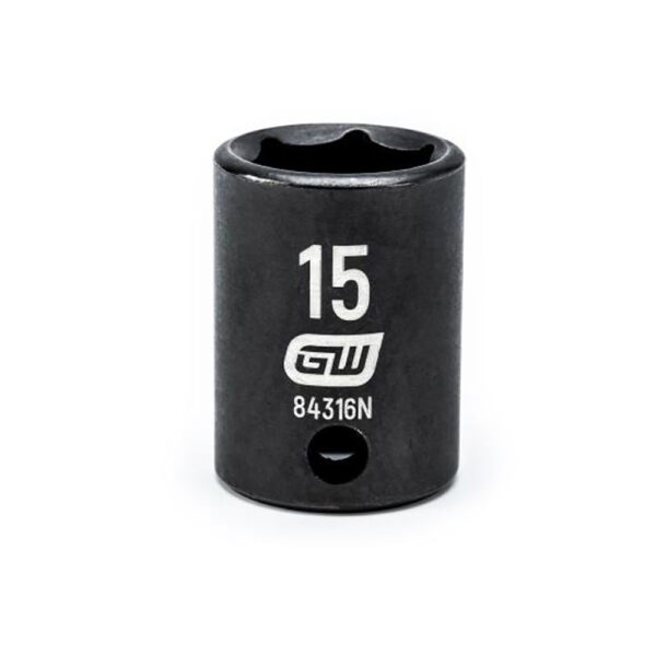 GearWrench 84316N 3/8'' Drive 6 Point Standard Impact Metric Socket 15mm