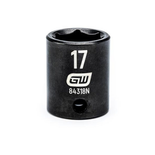 GearWrench 84318N 3/8'' Drive 6 Point Standard Impact Metric Socket 17mm