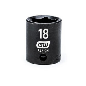 GearWrench 84319N 3/8'' Drive 6 Point Standard Impact Metric Socket 18mm