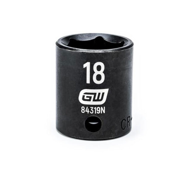 GearWrench 84319N 3/8'' Drive 6 Point Standard Impact Metric Socket 18mm