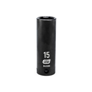 GearWrench 84338N 3/8'' Drive 6 Point Deep Impact Metric Socket 15mm