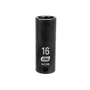 GearWrench 84339N 3/8'' Drive 6 Point Deep Impact Metric Socket 16mm