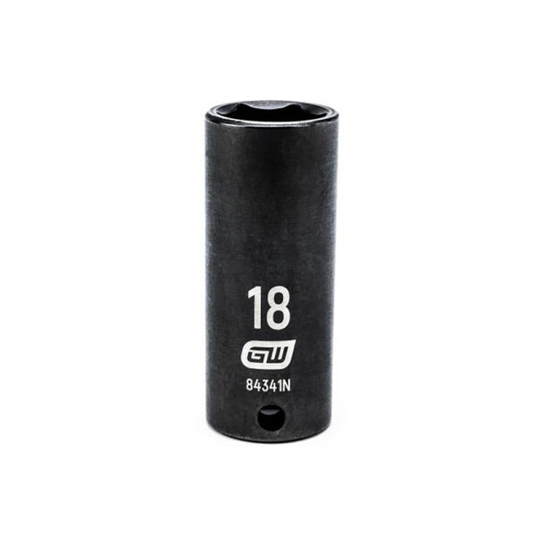 GearWrench 84341N 3/8'' Drive 6 Point Deep Impact Metric Socket 18mm