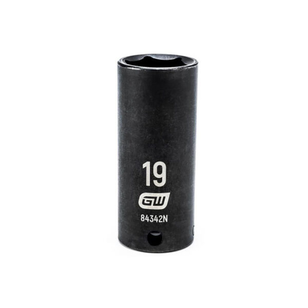 GearWrench 84342N 3/8'' Drive 6 Point Deep Impact Metric Socket 19mm